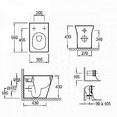 Унитаз приставной Jacob Delafon REVE E4813-00 с крышкой микролифт купить в интернет-магазине Sanbest