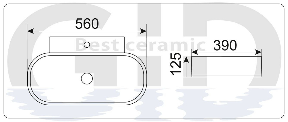 Раковина GID 9234 купить в интернет-магазине Sanbest