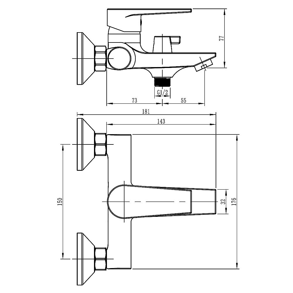 Смеситель для ванны Loranto SOFIA LR30273001 Хром купить в интернет-магазине сантехники Sanbest