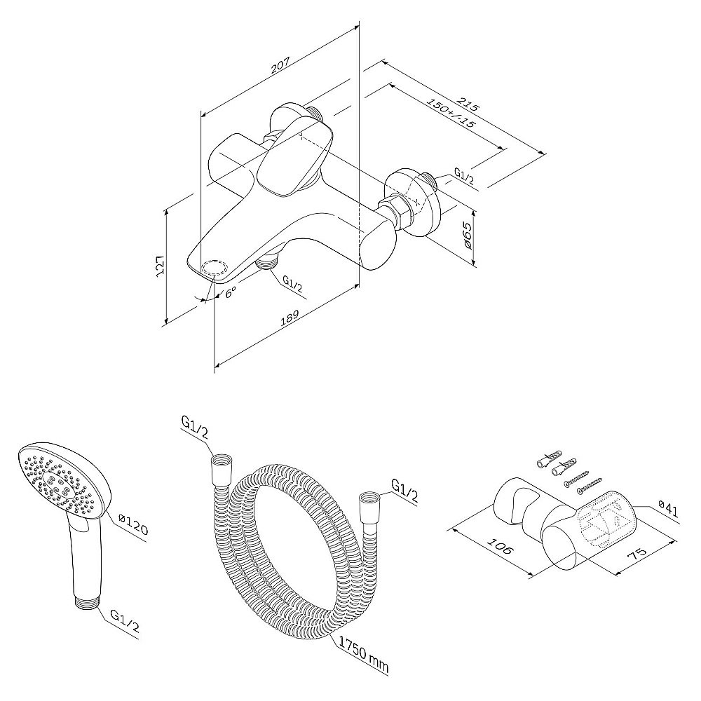 Смеситель для ванны AM.PM SPIRIT 2.0 F70A15000 купить в интернет-магазине сантехники Sanbest