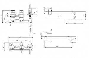 Душевая система Abber Wasser Kreis 316 AF8150BGG оружейная сталь брашированная купить в интернет-магазине сантехники Sanbest