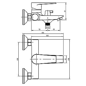 Смеситель для ванны Loranto SOFIA LR30273001 Хром купить в интернет-магазине сантехники Sanbest