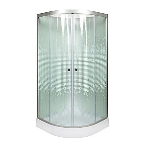 Душевая кабина DTO L 909NGM+VST 90х90 стекло матовое с рисунком/профиль хром купить в интернет-магазине Sanbest
