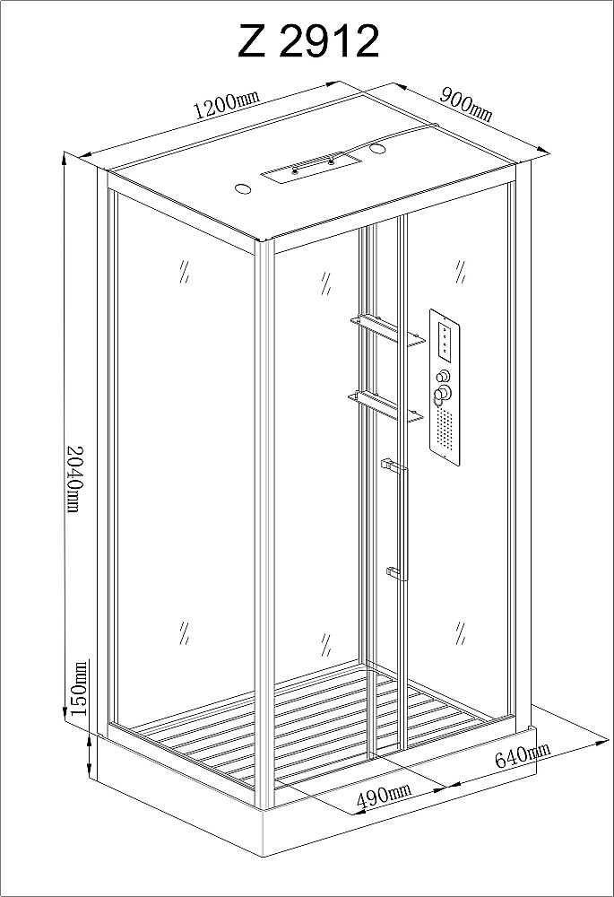 Душевая кабина AvaCan Z Серия Z2912 120х90 купить в интернет-магазине Sanbest