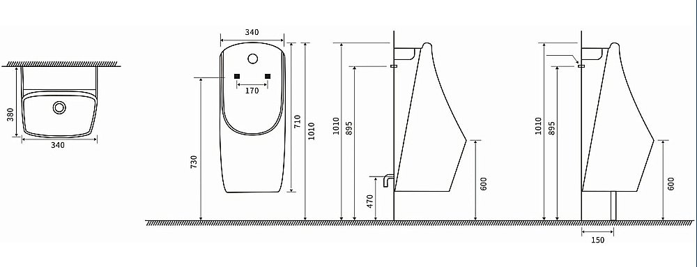 Писсуар настенный SantiLine SL-6004 белый купить в интернет-магазине Sanbest