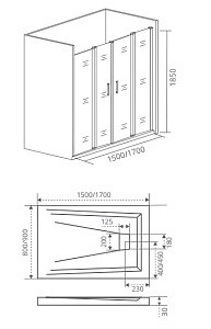 Душевая дверь Good door INFINITY WTW-TD 170 прозрачная купить в интернет-магазине Sanbest