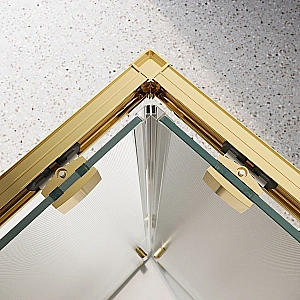 Душевой уголок BelBagno Luce A-2-90-P-ORO 90x90 стекло рифленое/профиль золото купить в интернет-магазине Sanbest