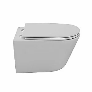 Унитаз подвесной Cezares CZR-38083-49-TH-TOR/SC белый, безободквый, смыв торнадо купить в интернет-магазине Sanbest