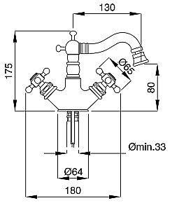 Смеситель для биде Migliore Arcadia ML.ARC-8344 бронза купить в интернет-магазине сантехники Sanbest
