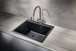 Мойка кухонная Milacio Murcia 60 Cuarzo MC.77011 черная матовая купить в интернет-магазине сантехники Sanbest