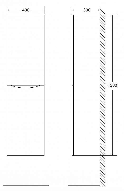 Шкаф BelBagno FLY-MARINO 1500 40 Bianco Opaco для ванной в интернет-магазине сантехники Sanbest