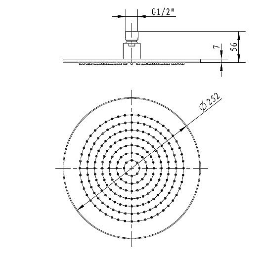 Верхний душ Villeroy&Boch TVC000001000K5 черный матовый купить в интернет-магазине сантехники Sanbest