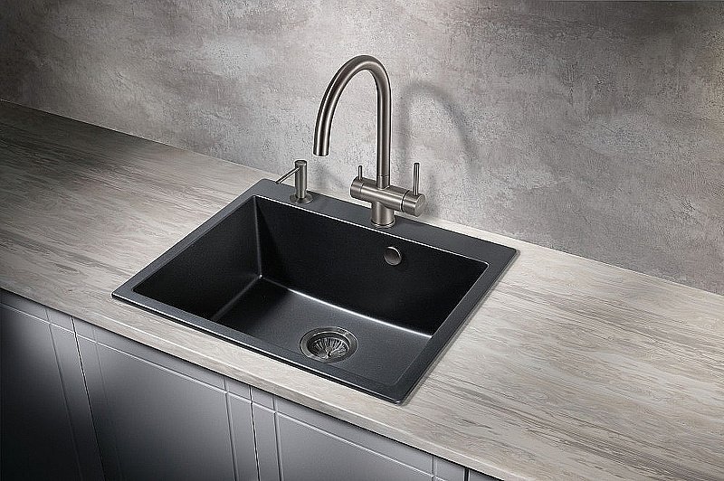 Мойка кухонная Milacio Murcia 60 Cuarzo MC.77011 черная матовая купить в интернет-магазине сантехники Sanbest