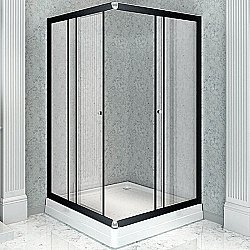 Душевой уголок Радомир Дрим 100х110 1-03-6-2-0-1230 стекло прозрачное/профиль черный правый купить в интернет-магазине сантехники Sanbest