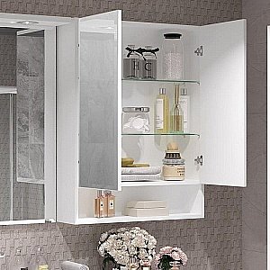 Зеркальный шкаф Опадирис Фреш 61 белый/с фацетом купить в интернет-магазине сантехники Sanbest