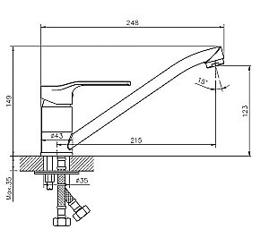Смеситель для кухни Koller Pool Stream ST0950 купить в интернет-магазине сантехники Sanbest