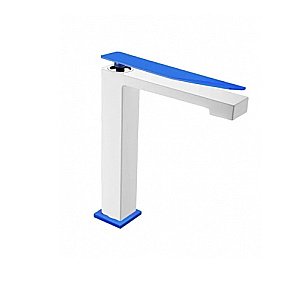 Смеситель для раковины Boheme Q 142-WUV.2 белый/ручка ультрамарин изогнутая купить в интернет-магазине сантехники Sanbest