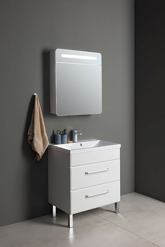 Тумба с раковиной Aquanet Лукка 302396 60 белый для ванной в интернет-магазине Sanbest