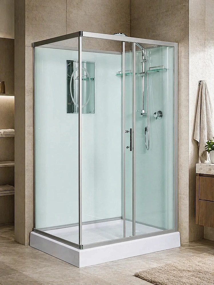 Душевая кабина WeltWasser WW500 LAINE XL 1211 профиль матовый хром/стекло прозрачное купить в интернет-магазине Sanbest