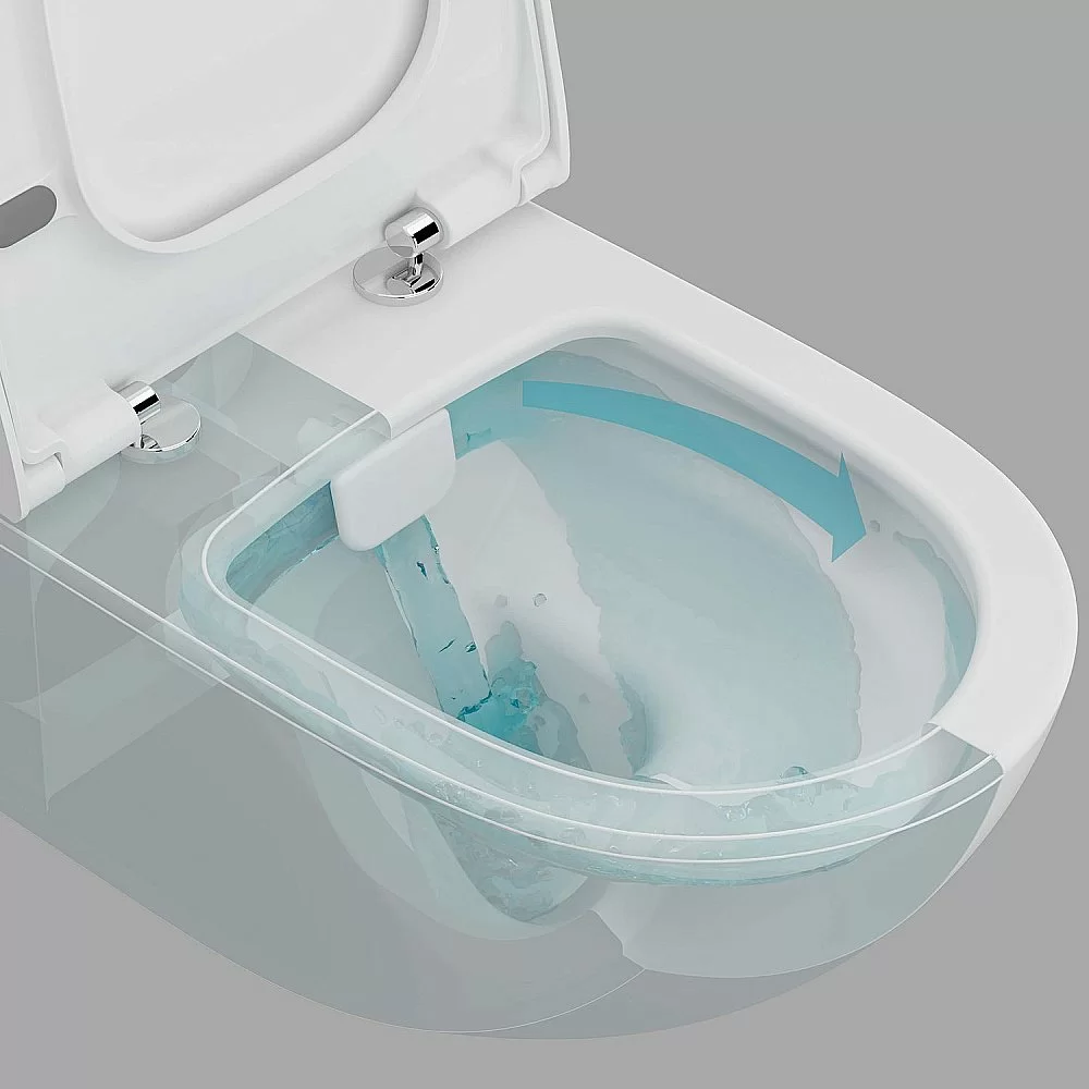 Унитаз подвесной Vitra Sento Rim-ex 7748B003-0075 безободковый, белый купить в интернет-магазине Sanbest