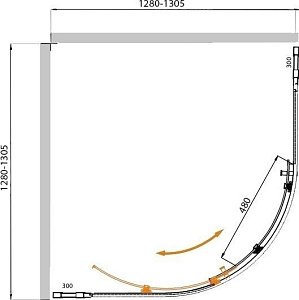 Душевой уголок Cezares MOLVENO R-11 прозрачный 130x130 купить в интернет-магазине Sanbest