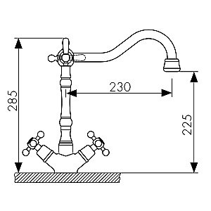 Смеситель для кухни Kaiser Carlson Style 44133 купить в интернет-магазине сантехники Sanbest