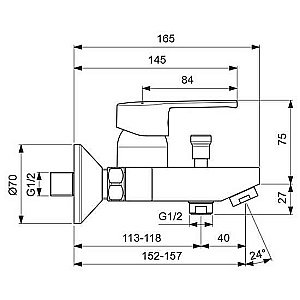 Смеситель для ванны Vidima Uno BA322AA купить в интернет-магазине сантехники Sanbest