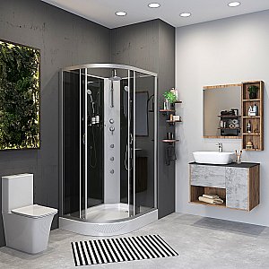 Душевая кабина Niagara Classic NG-3512-14BKTG 120х80 с гидромассажем купить в интернет-магазине Sanbest