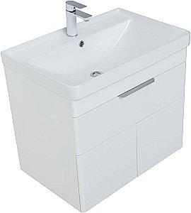 Тумба с раковиной Aquanet Ирис new 70 белый глянец для ванной в интернет-магазине Sanbest