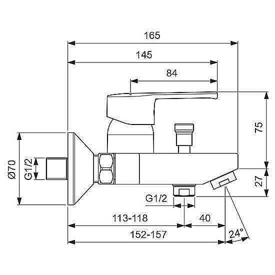 Смеситель для ванны Vidima Uno BA322AA купить в интернет-магазине сантехники Sanbest