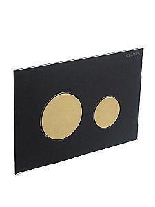 Кнопка для инсталляции Cezares LUX-GN-BORO-C черная глянцевая, брашированное золото купить в интернет-магазине сантехники Sanbest
