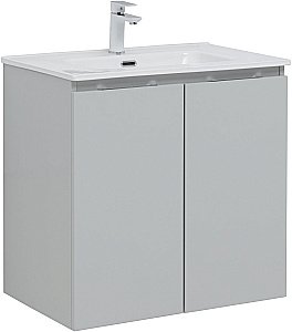 Тумба с раковиной Aquanet Алвита new 303903 70 серый для ванной в интернет-магазине Sanbest