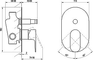 Смеситель для душа Ravak Eleganta X070372 розовое золото купить в интернет-магазине сантехники Sanbest