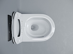 Унитаз подвесной Ceramica Nova Voga CN4012T белый, безободковый, с крышкой микролифт, слив торнадо купить в интернет-магазине Sanbest