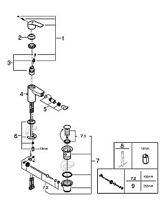 Смеситель для биде Grohe Eurosmart New 32929003 хром купить в интернет-магазине сантехники Sanbest