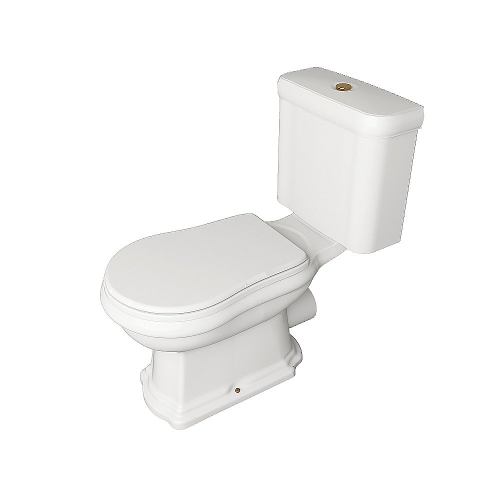 Унитаз напольный Kerasan Retro 1013 с бачком 1081 Белый/кнопка золото купить в интернет-магазине Sanbest