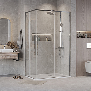 Душевой уголок Grossman Galaxy 90х80 300.K33.01.9080.10.00 стекло прозрачное/профиль хром купить в интернет-магазине Sanbest