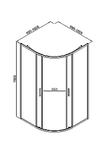 Душевой уголок Good Door LITE 100х100 R-100-C-BG стекло прозрачное/профиль брашированное золото купить в интернет-магазине Sanbest