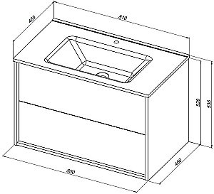 Тумба с раковиной Aquanet Lino 287542 80 (Flat) белый глянец для ванной в интернет-магазине Sanbest