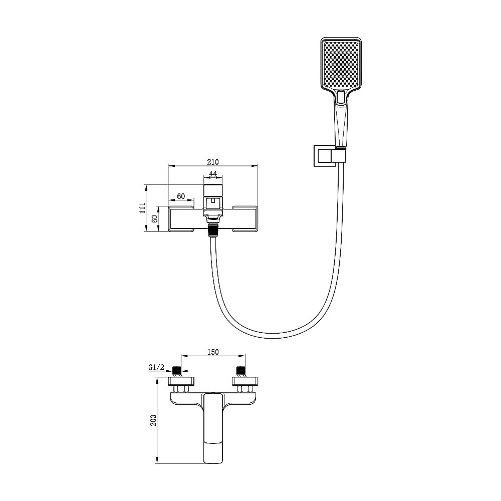 Смеитель для ванны Oliveeka D OL-639003A-CR хром купить в интернет-магазине сантехники Sanbest