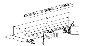 Дренажный канал Radaway Steel 1150 купить в интернет-магазине Sanbest