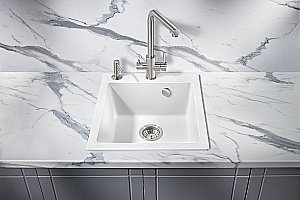 Мойка кухонная Milacio Murcia 46 Cuarzo MC.77032 белая купить в интернет-магазине сантехники Sanbest