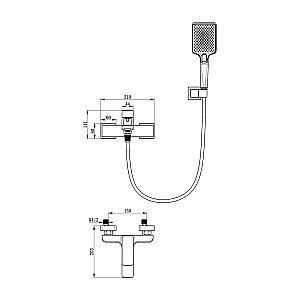 Смеитель для ванны Oliveeka D OL-639003A-CR хром купить в интернет-магазине сантехники Sanbest