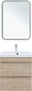Тумба с раковиной Aquanet Нота New 334197 60 дуб светлый для ванной в интернет-магазине Sanbest