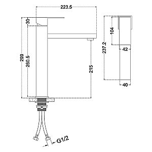 Смеситель для раковины Melana Cubo 610202 сатин купить в интернет-магазине сантехники Sanbest
