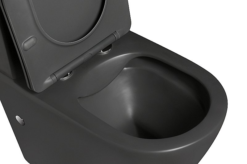 Унитаз напольный SantiLine SL-5014MG серый матовый, безободковый, с бачком, с крышкой микролифт купить в интернет-магазине Sanbest