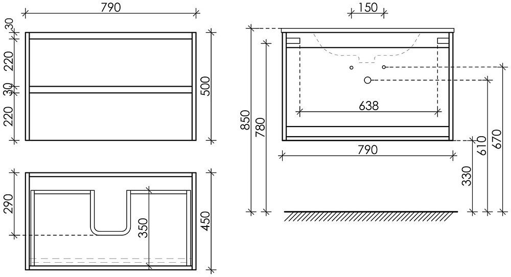 Тумба с раковиной Sancos Libra LB80W белый глянец для ванной в интернет-магазине Sanbest