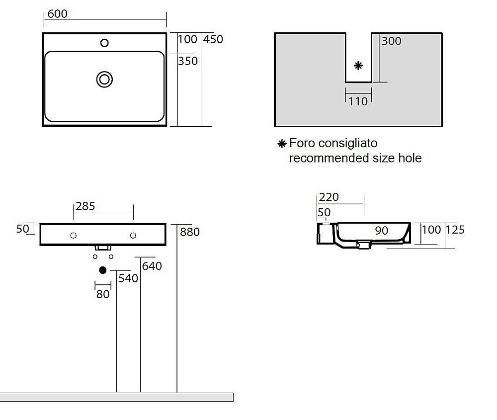 Раковина подвесная Kerasan Cento 60 3531bi*1 белая купить в интернет-магазине Sanbest