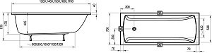 Ванна акриловая Ravak CLASSIC II CC11000000 120x70 белая купить в интернет-магазине Sanbest