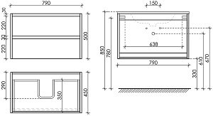 Тумба с раковиной Sancos Libra LB80W белый глянец для ванной в интернет-магазине Sanbest